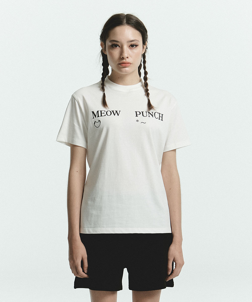 [IBB22WT01WH] MEOW PUNCH WOMEN FIT T-SHIRTS